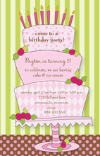 Pink Layer Cake Birthday Invitations