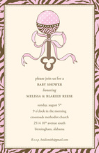 Pink Animal Print Rattle Invitation