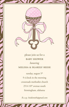 Rattle Script Pink Invitations