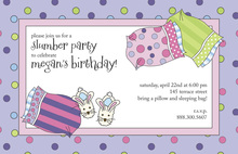 Sleepover Kids Sleeping Bag Invitations