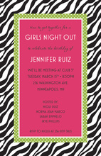 Wild Zebra Skin Hot Pink Invitations