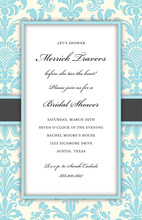 Light Blue Damask Bridal Invitation