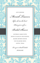 Black Border Teal Square Party Invitations