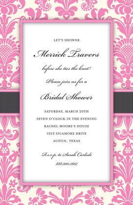 Light Blue Damask Bridal Invitation