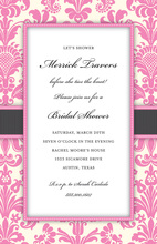 Pink Damask Bridal Invitation