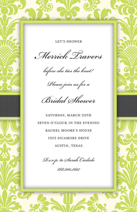 Light Blue Damask Bridal Invitation