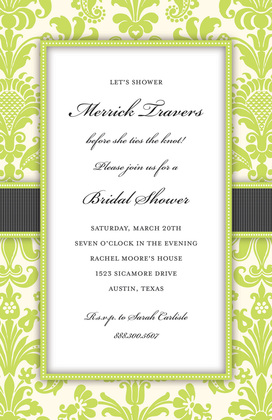 Pink Damask Bridal Invitation