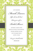 Green Damask Bridal Invitation