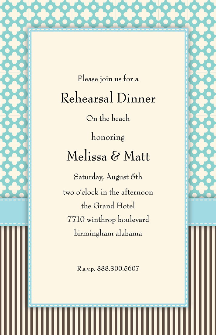 Contemporary Aqua Darling Beach Wedding Invitations