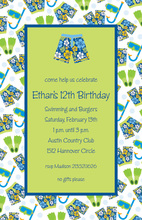 Modern Blue Swim Party Invitations