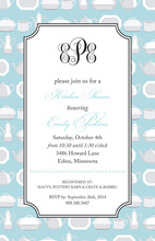 Blue Ironstone Fine China Kitchen Shower Invitations