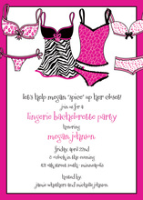 Pink Pattern Sexy Wild Thing Bridal Shower Invitations