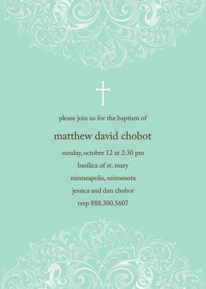 Wooden Filigree Religious Invitations