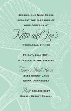 Tropical Shell Aqua Seahorse Beach Wedding Invitations