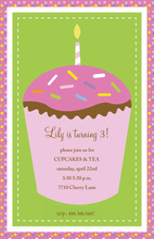 Oversized Pink Birthday Cupcake Invitations