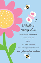 Cupcake Flower And Butterflies Invitation