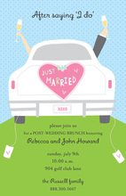 Sunset Car Just Married Invitations