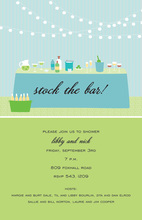 Modern Posh Bar Green Shower Invitations