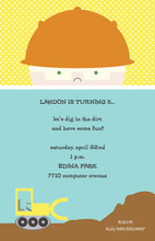 Construction Trucks Chalkboard Birthday Invitations