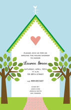 New House Plans Green Invitations