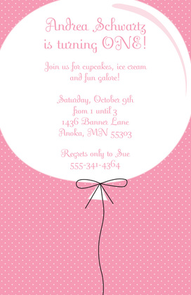 Big Birthday Balloon Invitations