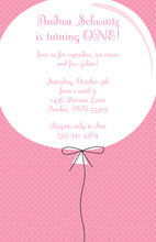 Pink Big Birthday Balloon Invitations
