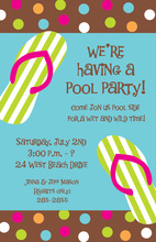 Flip Flop Polka Dots Invitation