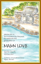 Fancy Backyard Pool Invitations