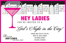 Gorgeous City Silhouette Cocktail Drinks Party Invites