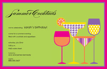 Hot Pink Cheers Cocktail Invitations