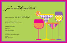 Modern Bright Retro Drinks Invitation