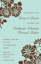 Pink Stripes Floral Corners Invitations