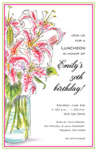 Painted Giraffe Vase Flowers Bridal Luncheon Invitation