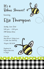 Honey Bee Blue Stripes Invitation