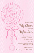 Rattle Script Pink Invitations