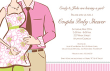 Couple Expecting Girl Baby Shower Invitations