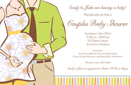 Couple Expecting Girl Baby Shower Invitations