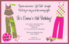 Pajama Time Girls Party Invitations