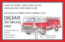 Classy Fire-Engine Truck Invitations