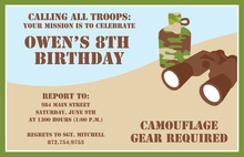 Urban Camo Birthday Party Invitations