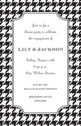 Houndstooth Lime Invitation