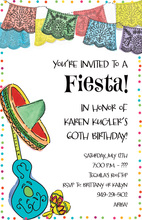 Red Indie Floral Fiesta Shower Invitations