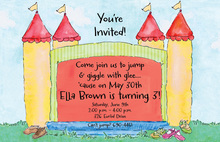 Classy Primary Bounce House Birthday Invitations