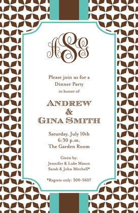 Classy Grand Green Tile Pattern Invitation