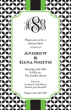 Classy Grand Green Tile Pattern Invitation