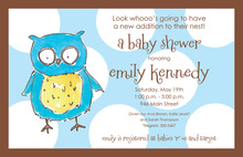 Powder Blue Adorable Hoot Invitations