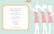 Three Silhouette Beautiful Bridesmaids Shower Invites