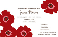 Charming Red Poppies Wedding Invitations