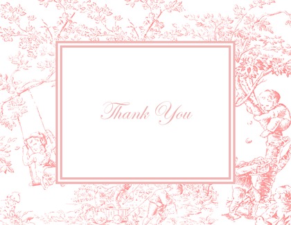 Toile Blue Thank You Cards