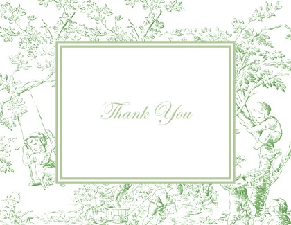 Toile Blue Thank You Cards